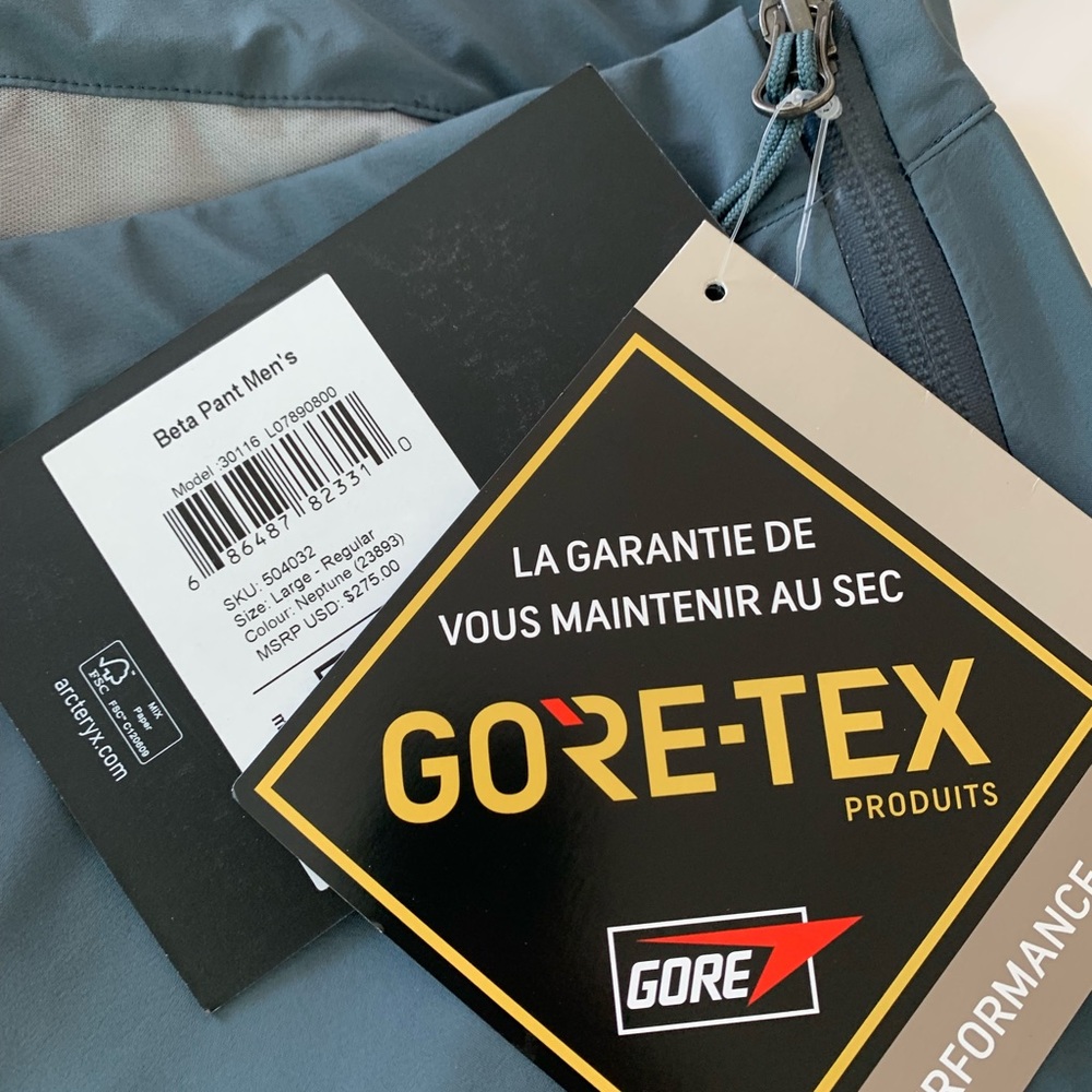 Mens arcteryx beta pants large nwt